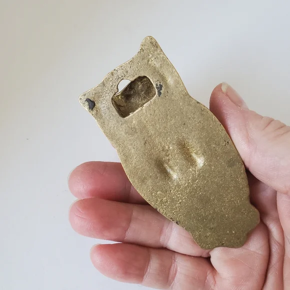 Vintage Brass Owl Memo Holder Paper Clip Office Helper 🦉 - Picture 4 of 8